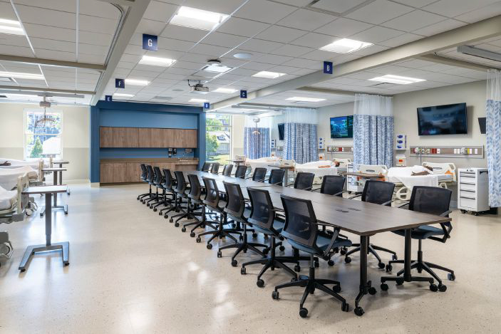 Inside a skills lab at Thomas F. Frist, Jr. College of Medicine at Belmont University, designed by ESa. Photo: Jeremiah Hull