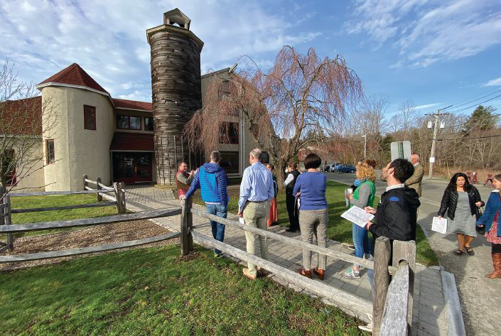 Immersion Charrette walking tour of campus. Photo: OLSON LEWIS + Architects