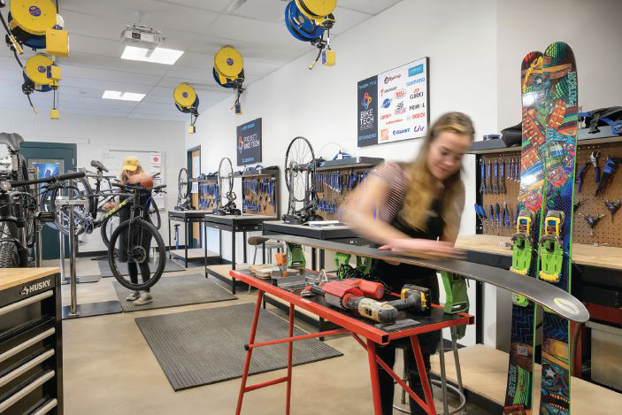Summit High School – Ski Tune Lab. Photo: Brad Nicol
