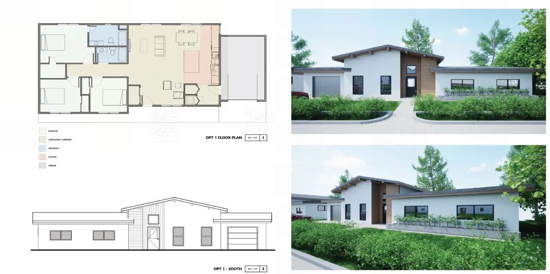 Twin Rivers Unified School District workforce ranch style housing preliminary study. Images: © 91-6 Architects, Sacramento, CA