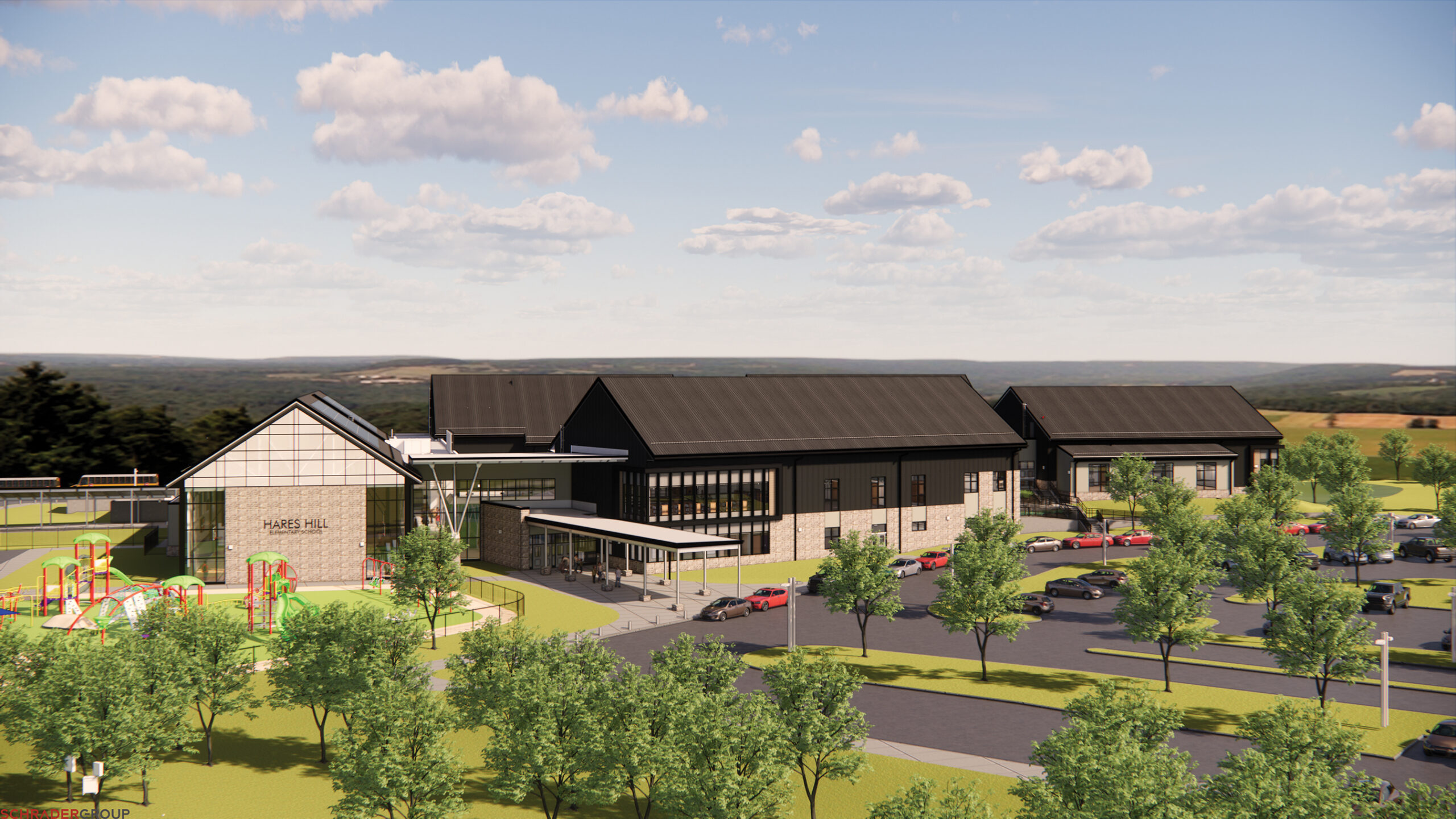 PASD Hares Hill ES Exterior Aerial