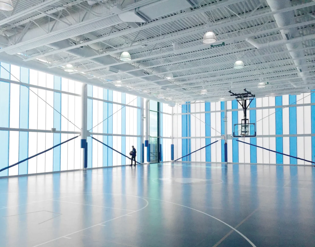 Eagle Academy, Washington, DC. The daylighting design uses translucent multiwall systems and strategic cladding to balance outdoor views with diffused daylight, reducing glare and eliminating the need for interior blinds. Photo: Kingspan Light + Air
