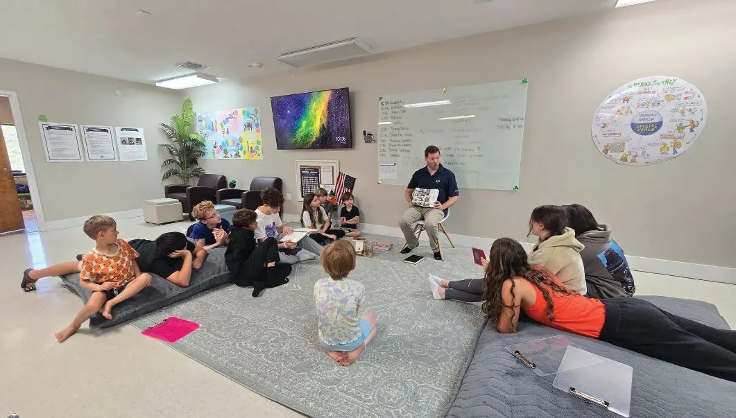 Arty Molinari, AIA, collaborating with students at the North Broward Acton Academy in Coral Springs, FL. Photo: Arty Molinari