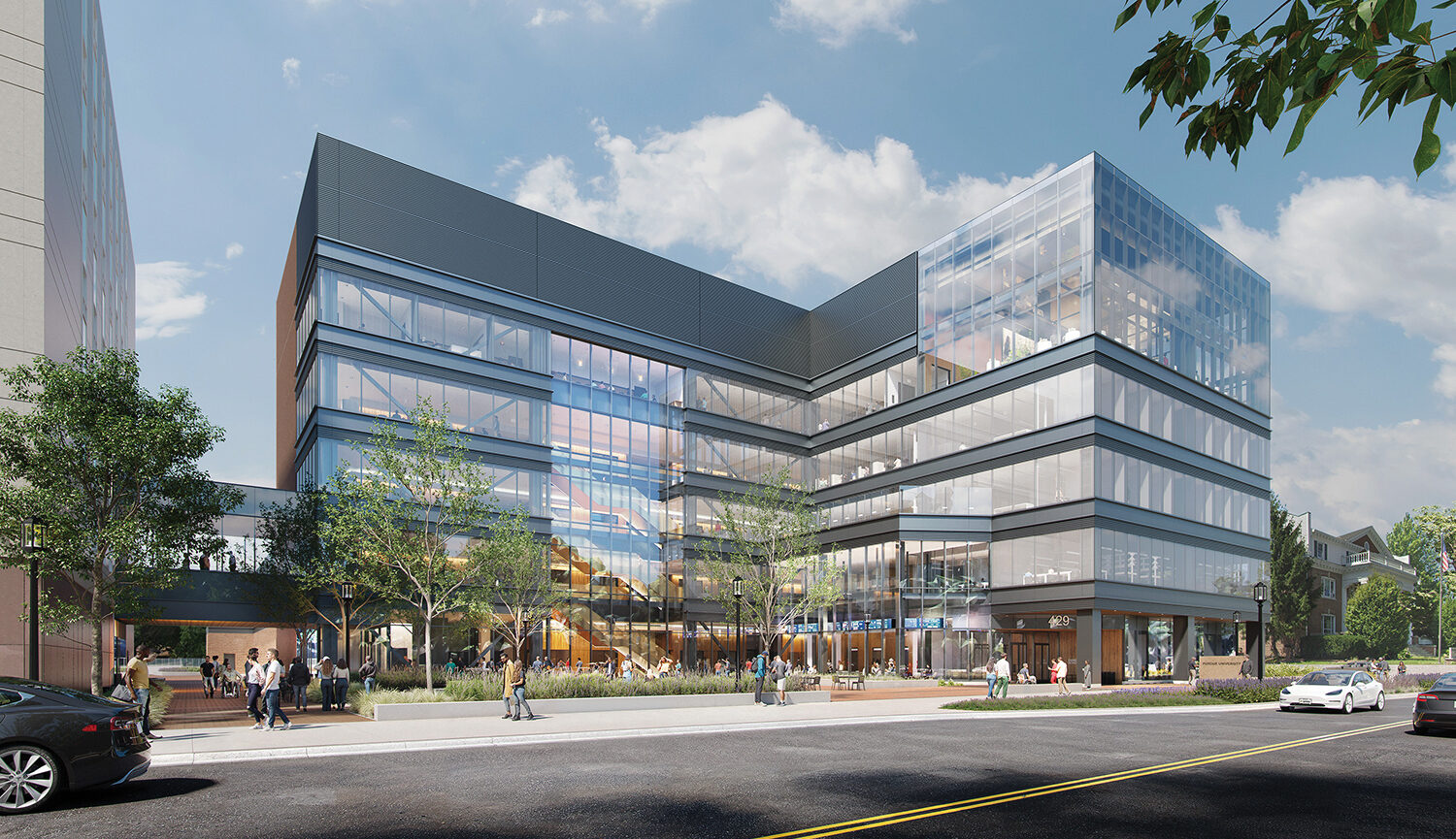 Purdue University’s Mitch Daniels School of Business will construct a new $125 million, state-of-the-art facility to support its growing enrollment and innovative learning environment. Slated for completion in 2027, the 164,000-square-foot building—designed for flexibility, collaboration, and digital integration—will provide cutting-edge classrooms, research centers, and experiential spaces to prepare students for the evolving business and technology landscape. Rendering provided by: BSA and Gensler