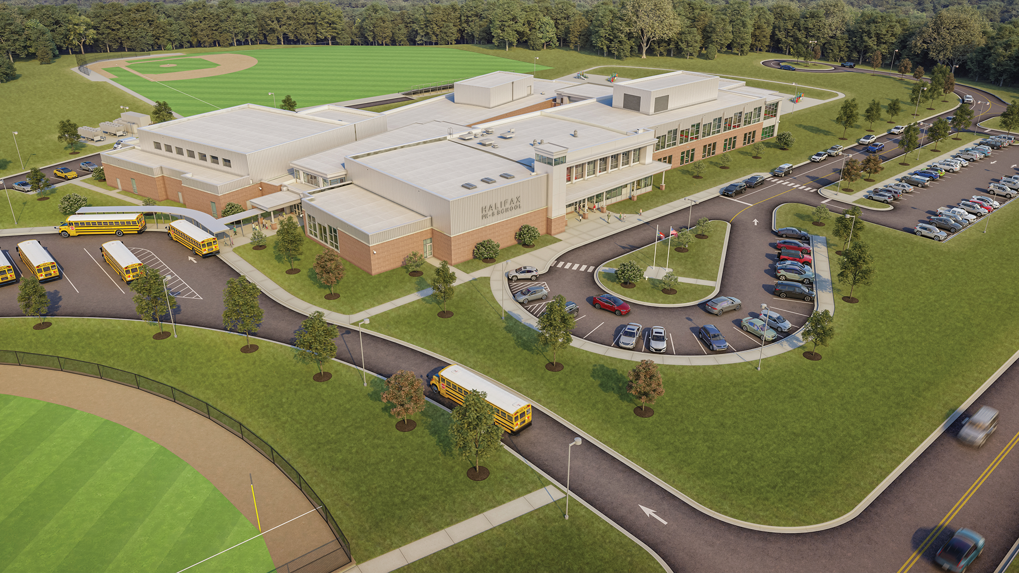 New Eastman PreK–8 School Ariel Shot