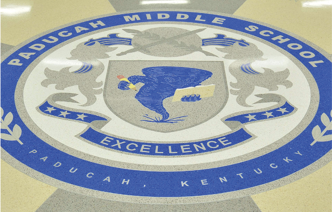 School Logos in Terrazzo Durable Design, Smart Investment