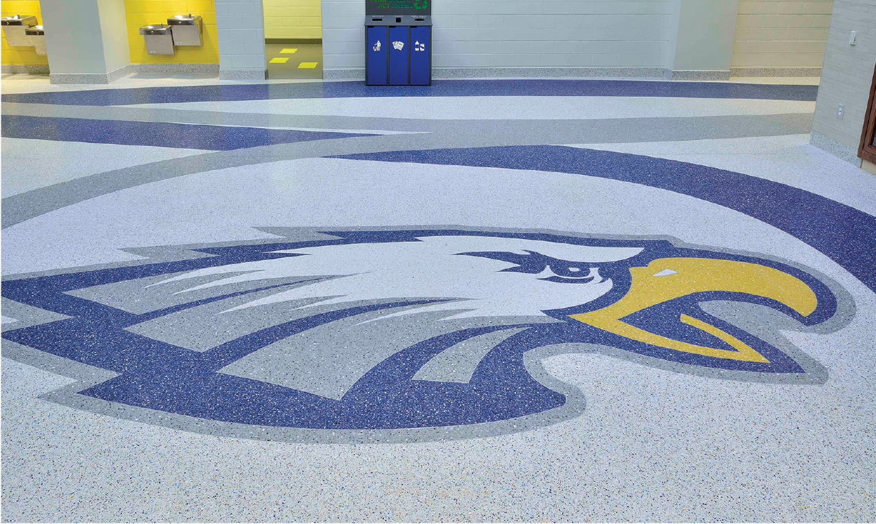 School Logos in Terrazzo Durable Design, Smart Investment